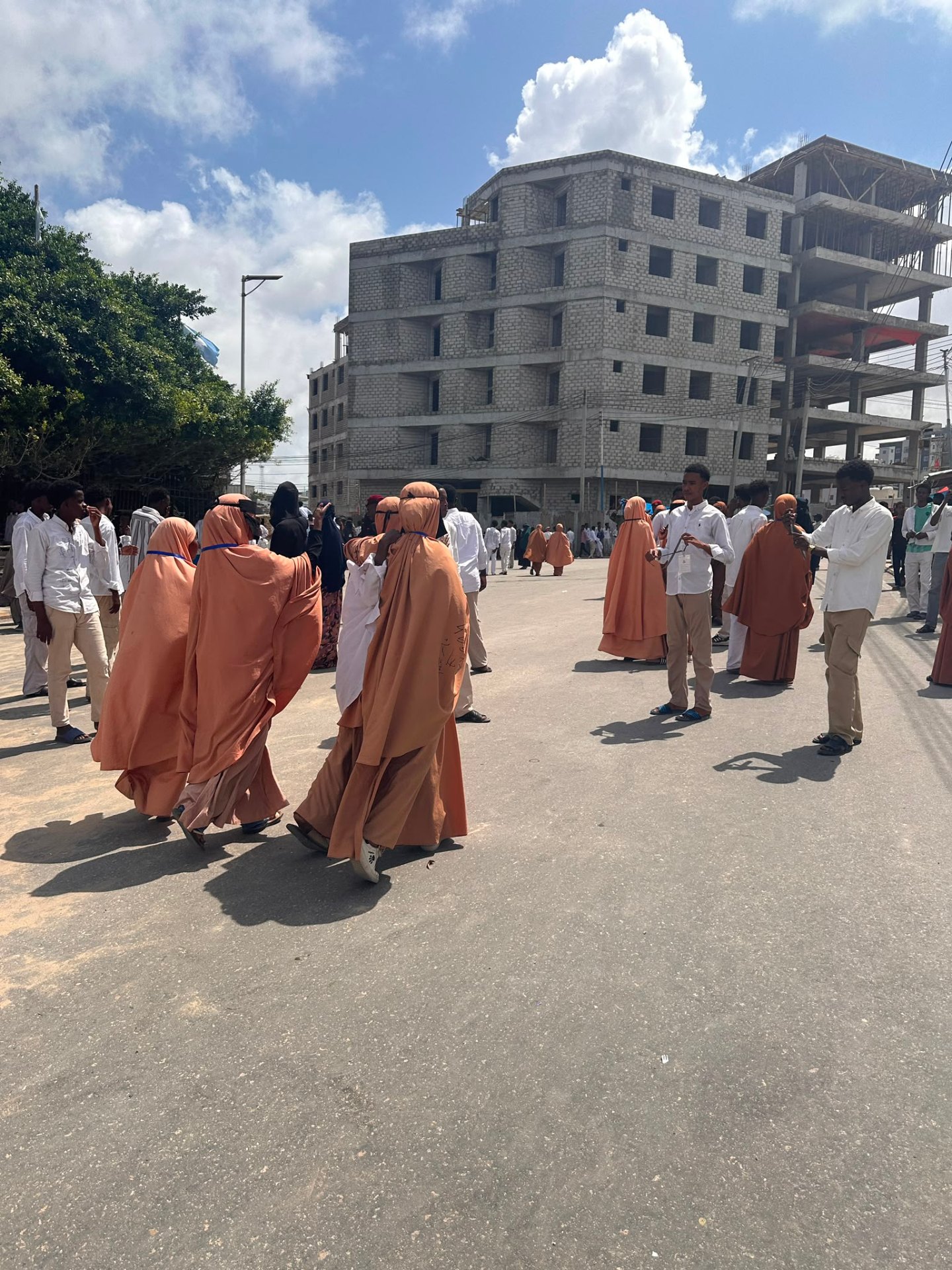 Students gathered at a community event
